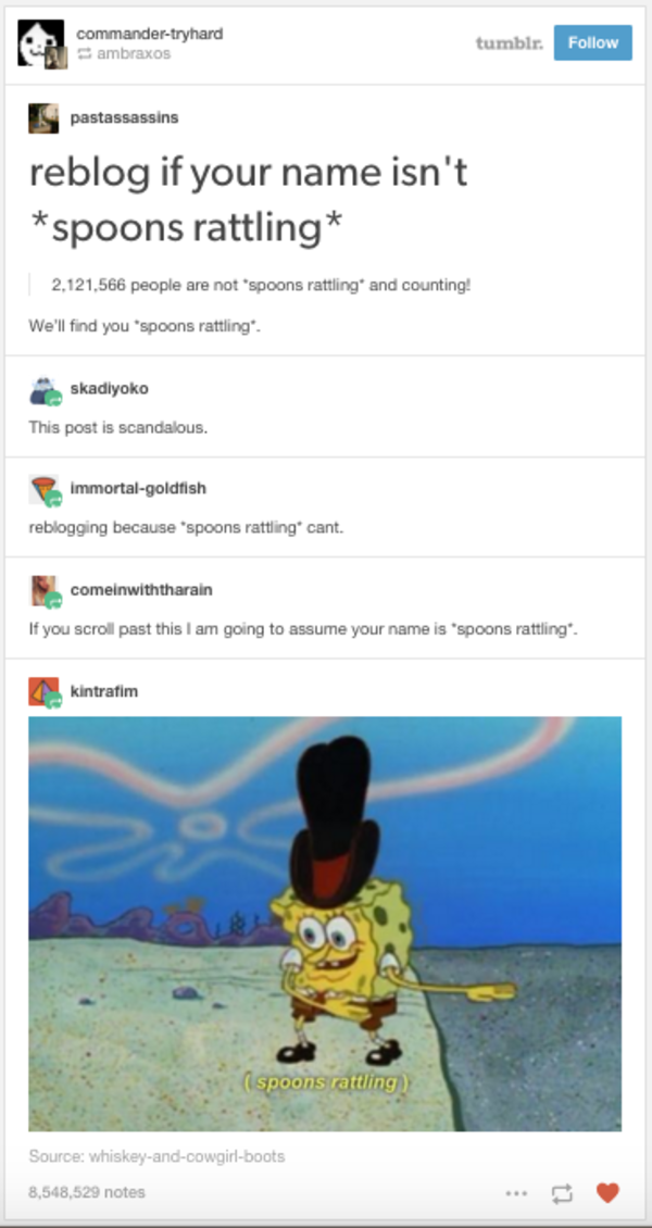 Spoons Rattling viral post Spoons Rattling Know Your Meme