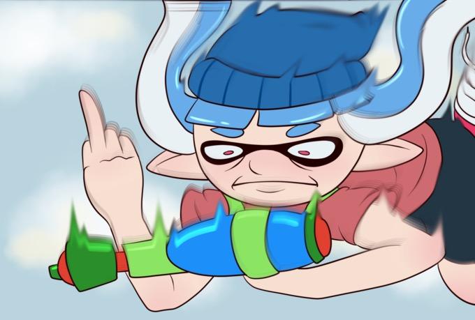 super jumping just to flip you off splatoon know your meme