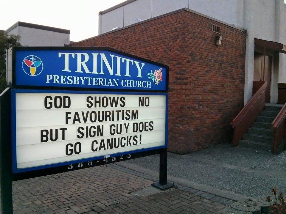 God Knows No Favoritism Funny Church Signs Know Your Meme