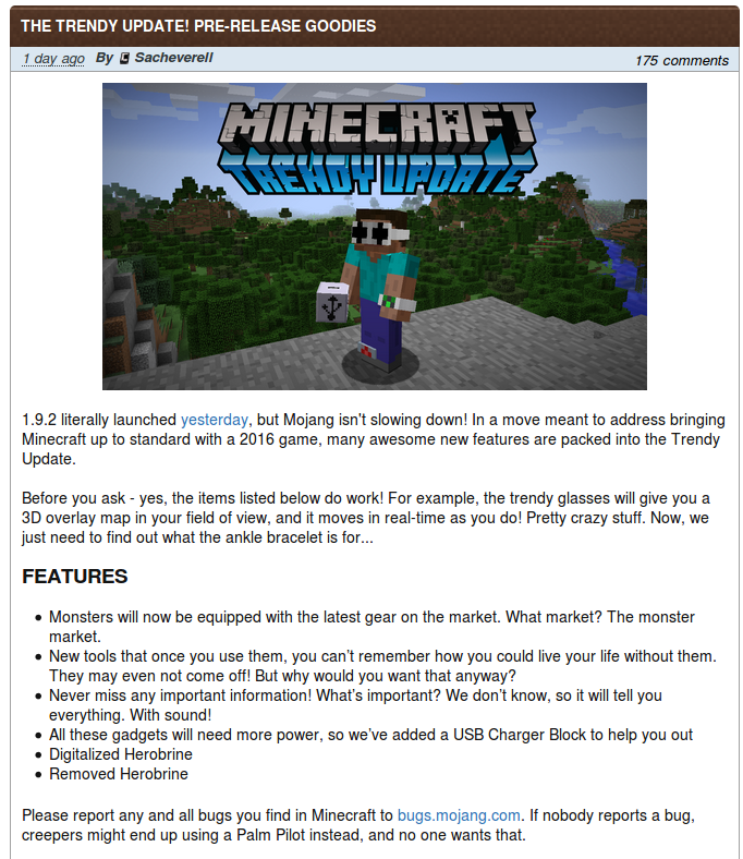Meanwhile, at Minecraft | 2016 April Fools' Day | Know Your Meme