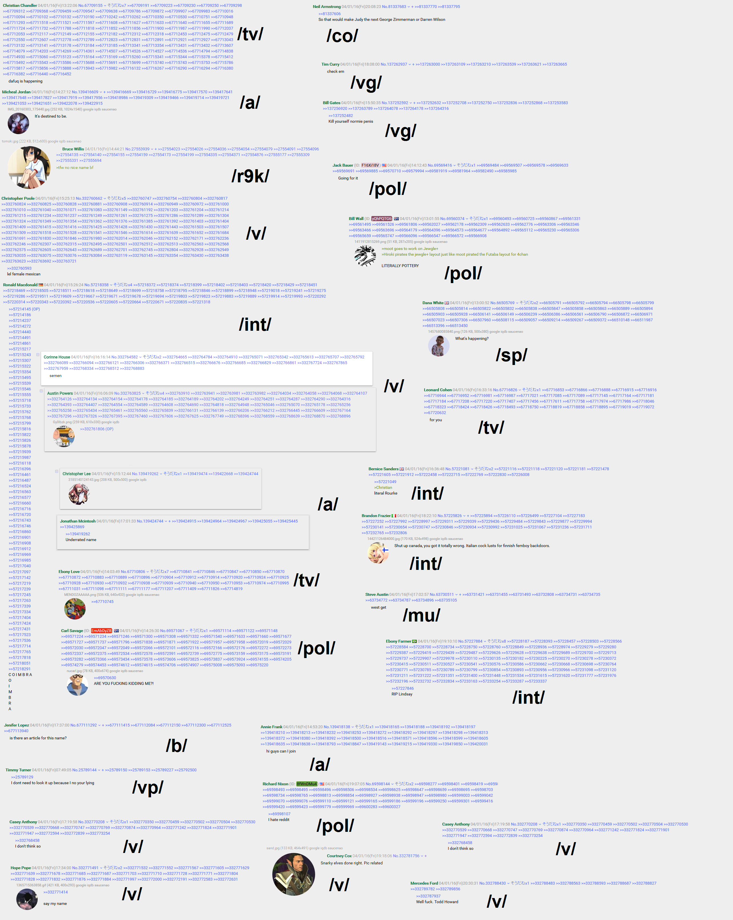 Assorted name GETs from April Fool's Day | 4chan | Know Your Meme