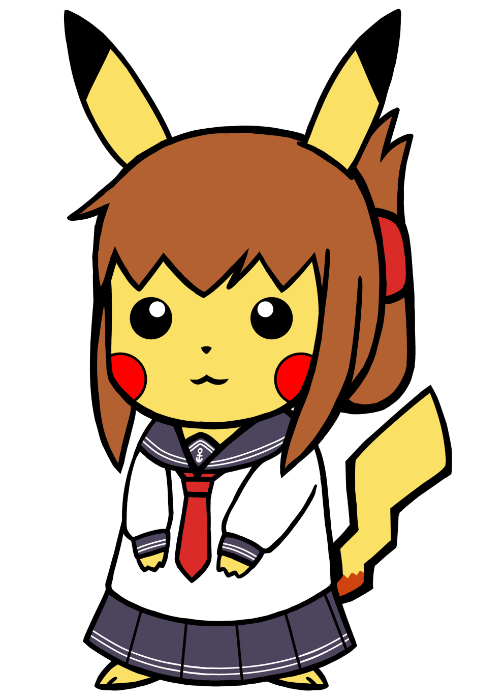 Pikachu Dressed As A Cute Japanese Kanmusu Pokefication Pokefied Characters Know Your Meme