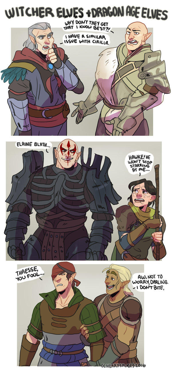 Dragon Age elves + The Witcher elves Crossover Know Your Meme