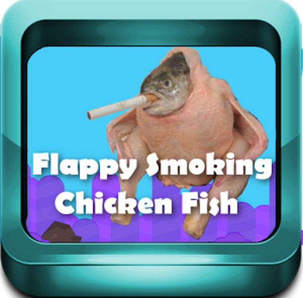 Flappy Smoking Chicken App Game Fish Chicken Smoking a Cigarette