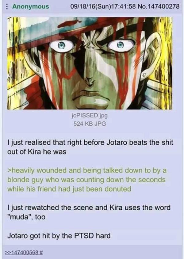 PTSD JoJo's Bizarre Adventure Know Your Meme