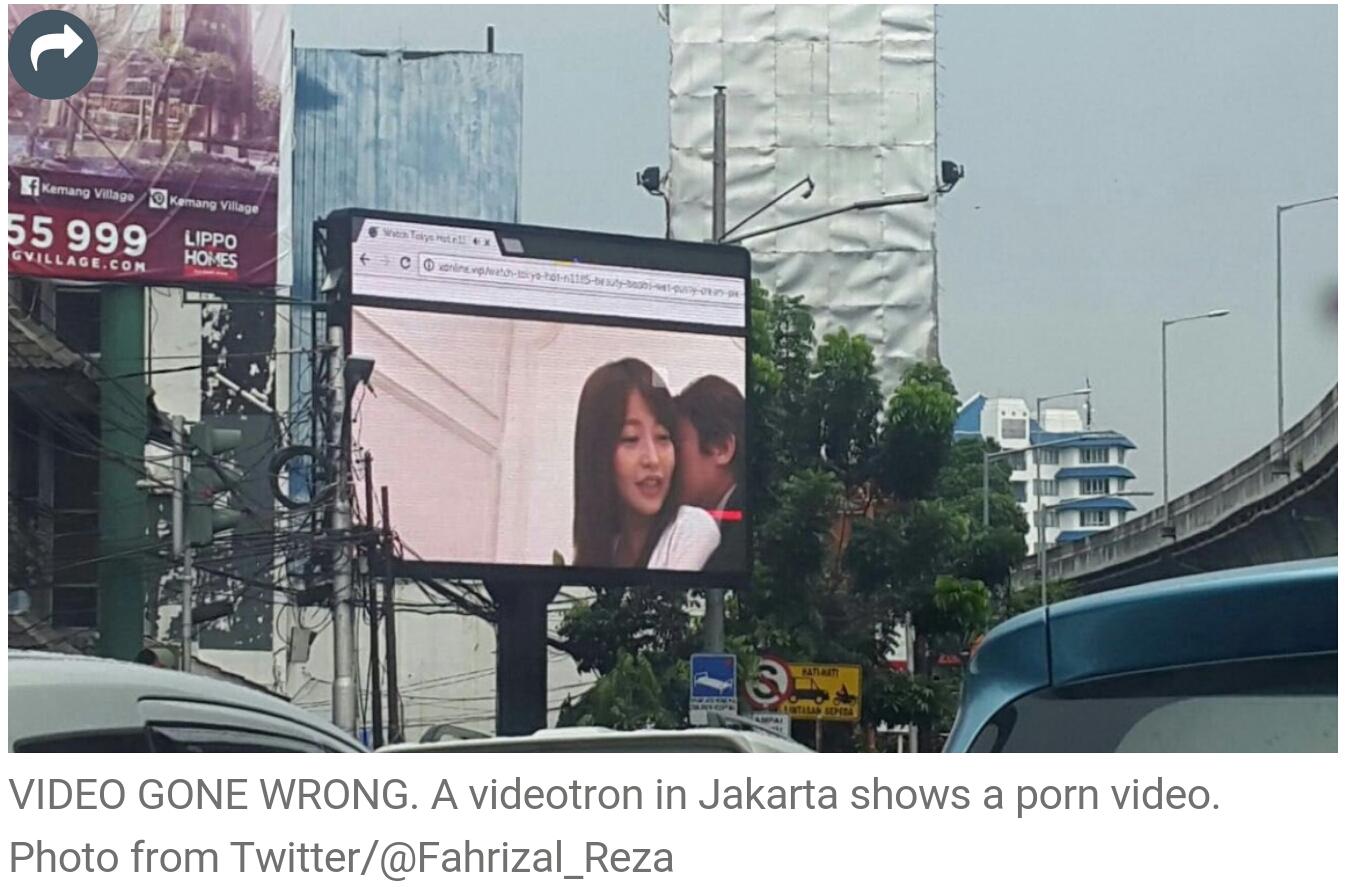 Japanese Porn Fails - Japanese porn on a video traffic billboard in Indonesia ...