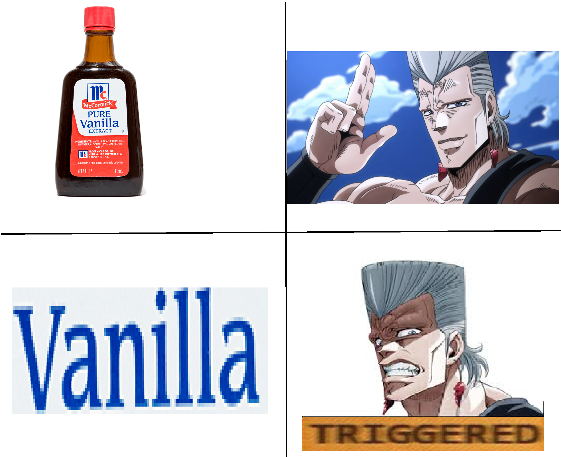 Polnareff gets triggered by vanilla extract | Triggered Comics | Know
