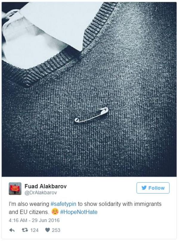 Fuad Alakbarov's Tweet SafetyPin / Safety Pin Movement Know Your Meme