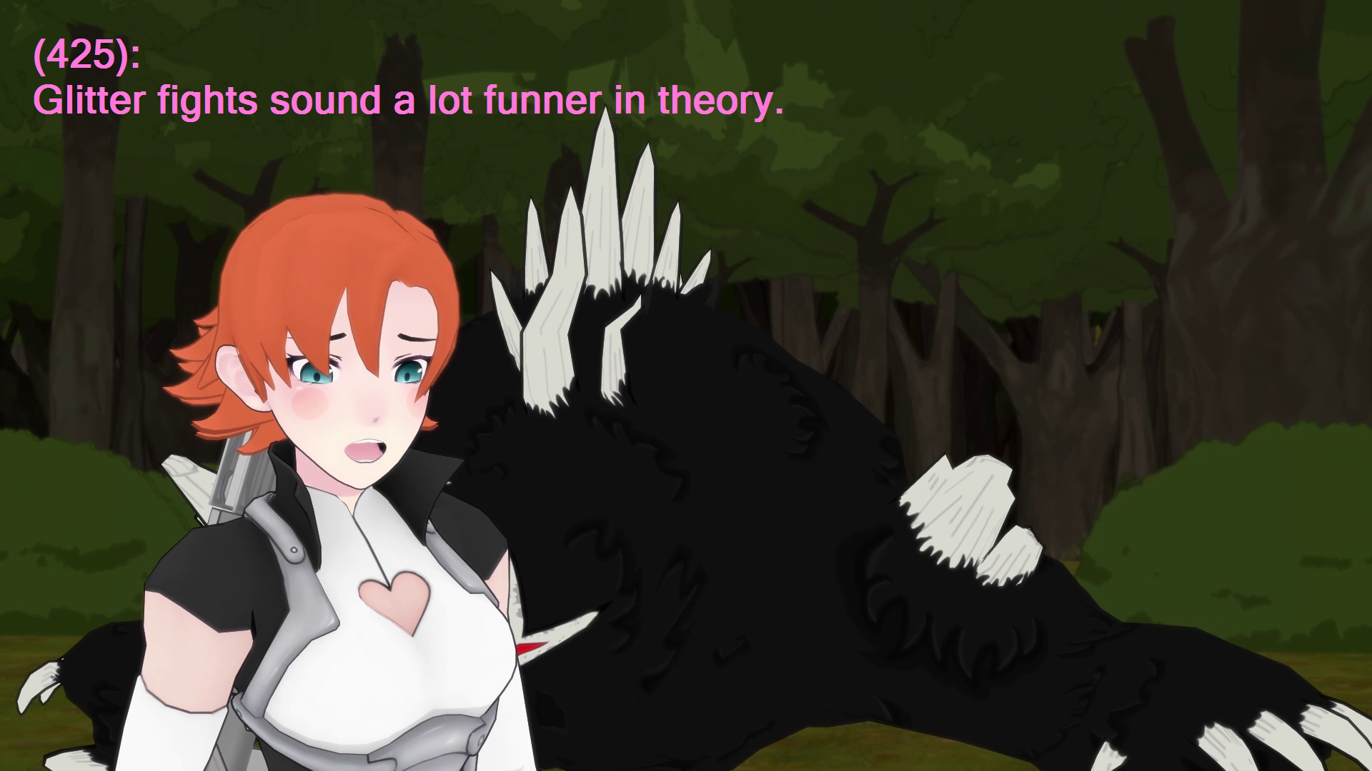 It's all fun and games until glitter kills an Ursa. RWBY Know Your Meme