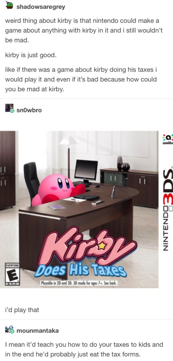Kirby Does His Taxes Kirby Does His Taxes Know Your Meme