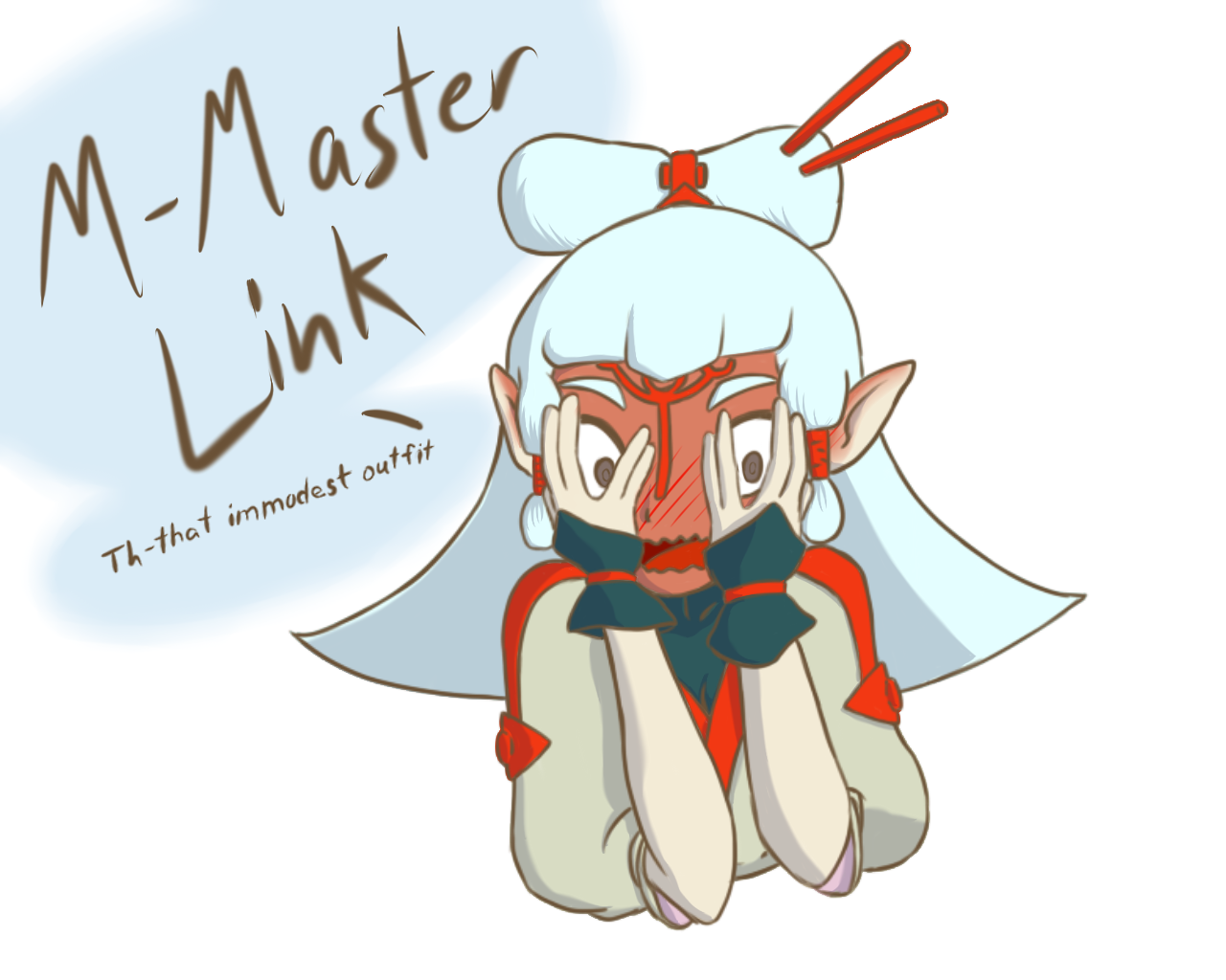 Paya blushing uncontrollably The Legend of Zelda Breath of the Wild