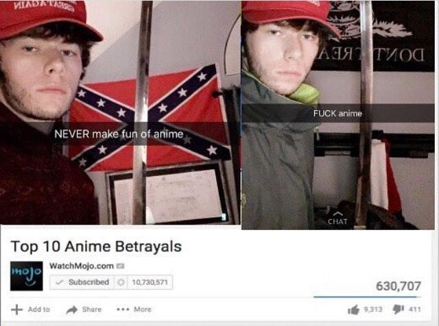 Top 10 Anime Betrayals Meme