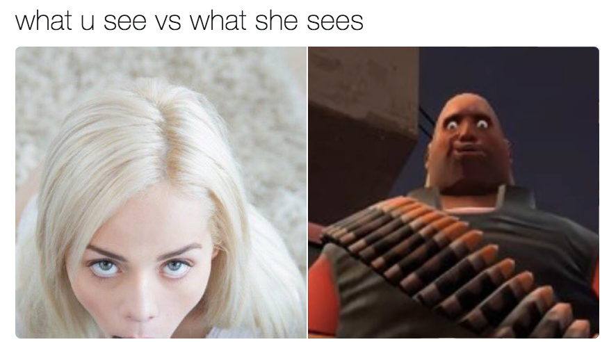 What Heavy Sees What You See vs. What She Sees.