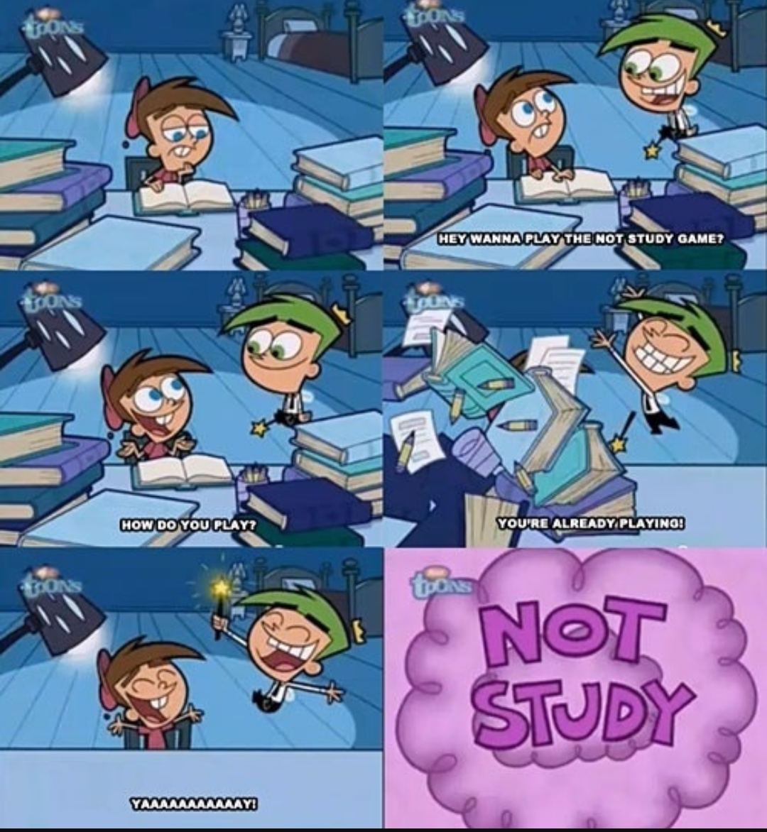 Lets Play "The Not Study Game" | The Fairly OddParents | Know Your Meme