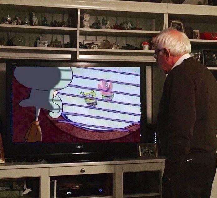 Sad Bernie | Squidward Looking Out the Window | Know Your Meme