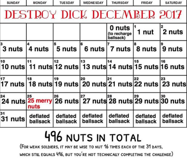 Calendar Destroy Dick December DDD Know Your Meme Calendar Destroy Dick December DDD Know Your Meme