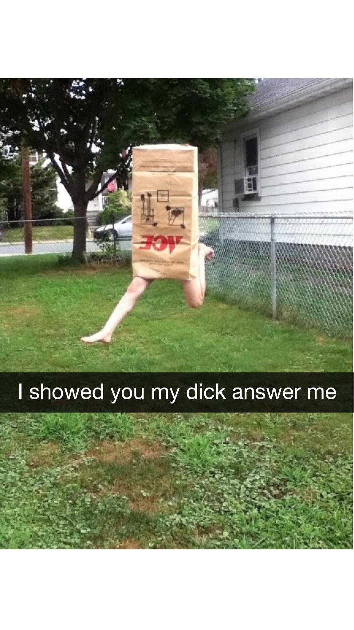 Showed you my bag I Showed You My Dick Please Respond Know Your Meme