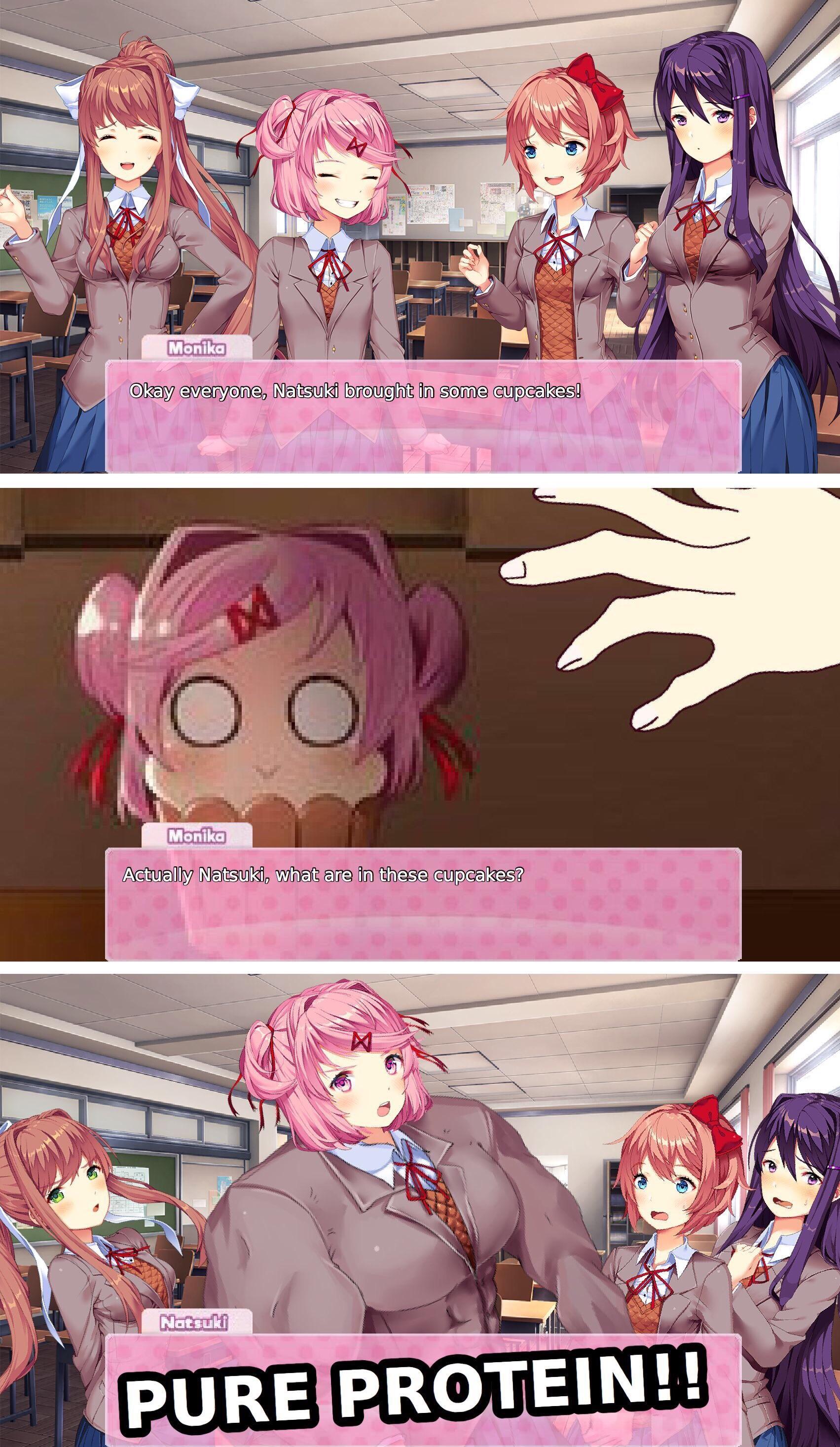 I Found Out What Is In Natsuki S Cupcakes Buffsuki Know Your Meme