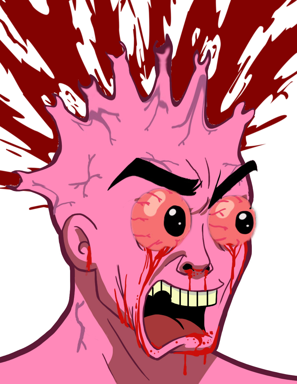 Pink Wojak Head Explode Nujak Know Your Meme