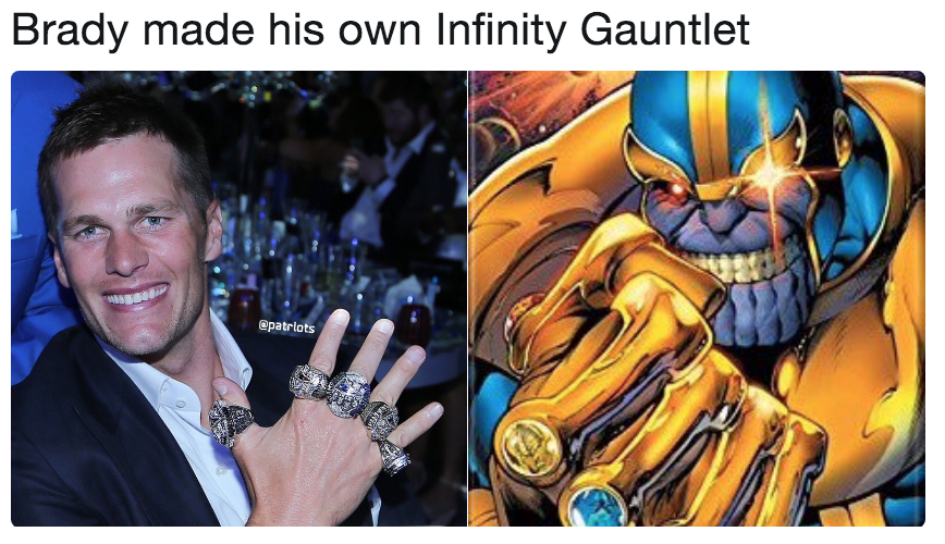 Brady Made His Own Infinity Gauntlet The Infinity Gauntlet Know Your Meme