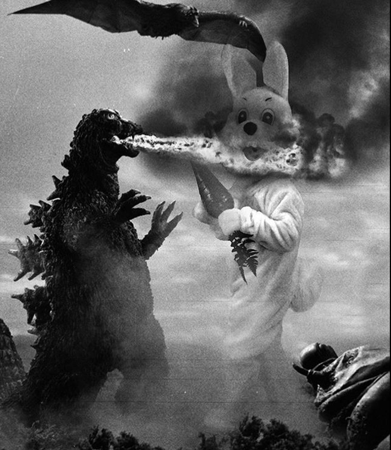 Godzilla vs Easter bunny | Godzilla | Know Your Meme