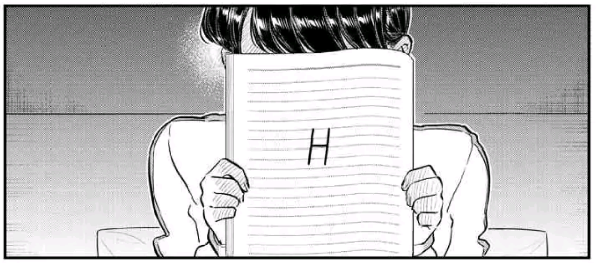 Komi san Holding Up An H H Alphabet Know Your Meme