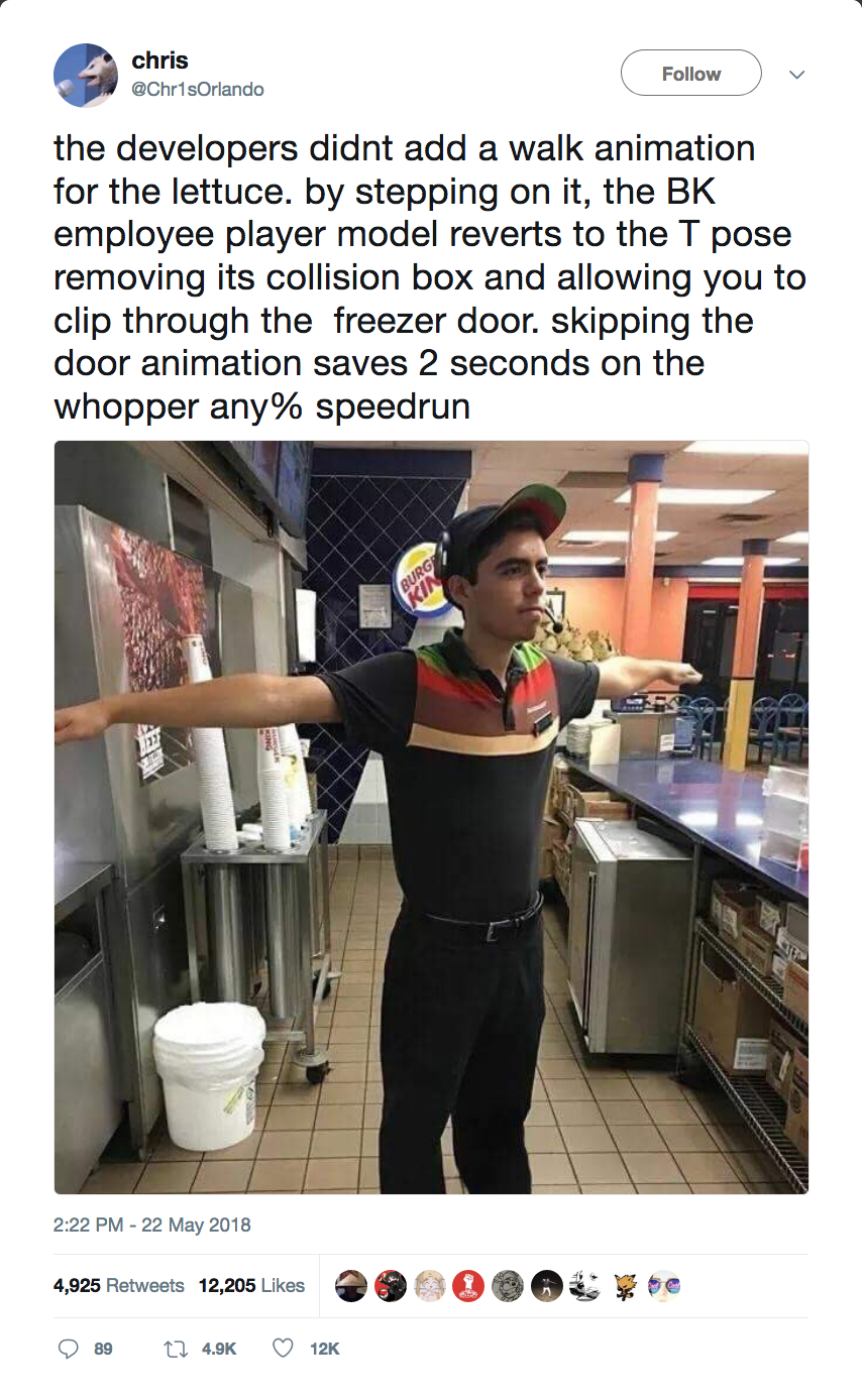 "the developers didnt add a walk animation for the lettuce. by stepping