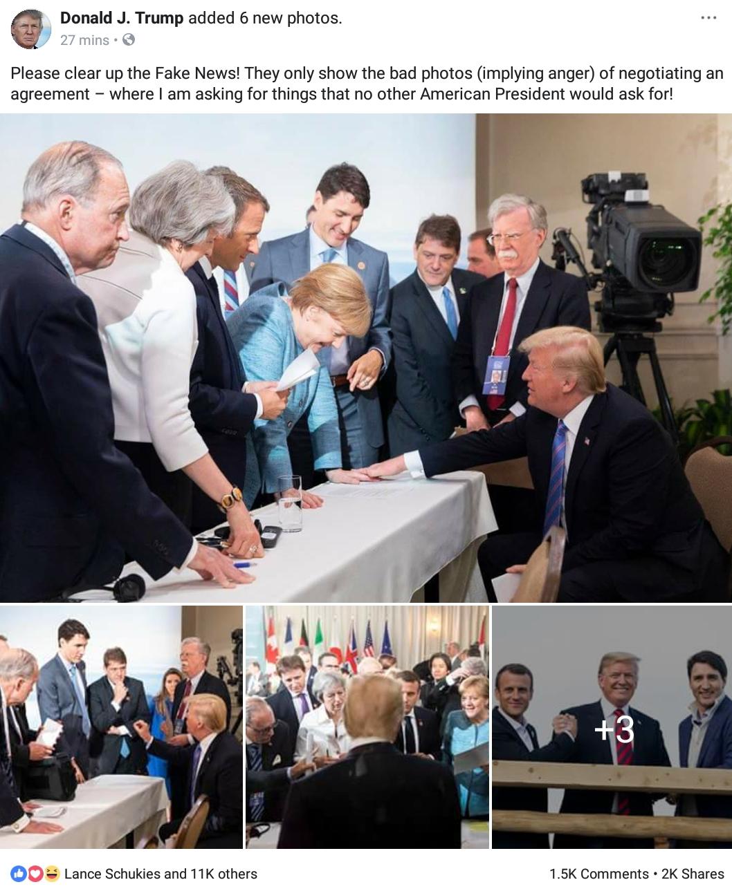 President trump weighing in merkel and trump g7 summit photograph