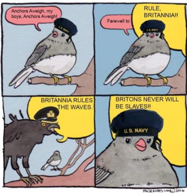 Anchors Aweigh v Rule Britannia Annoyed Bird Know Your Meme