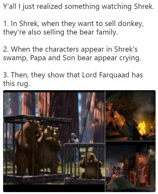 Farquaad's bear rug | Shrek | Know Your Meme