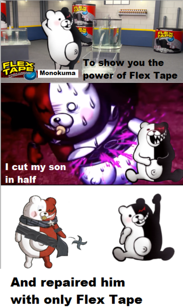 Monokuma Presents Flex Tape Flex Tape Know Your Meme