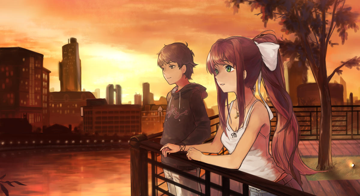 Anime club watching outdoor