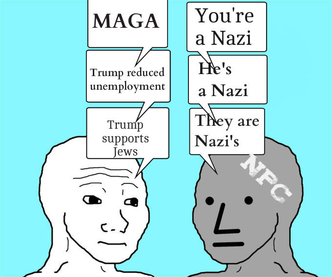 Trump is non-ideological | NPC Wojak | Know Your Meme