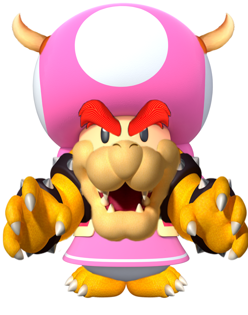 toadette, bowser, super mario bros, literal, abomination, cursed image, shi...