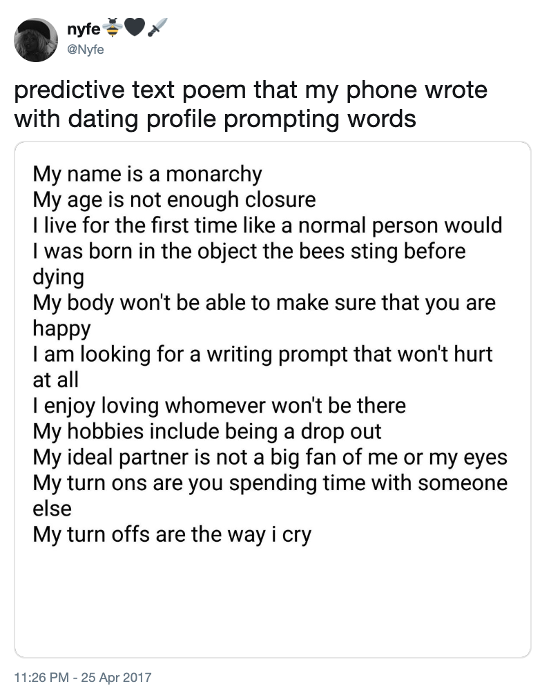 poem | Predictive Text | Know Your Meme