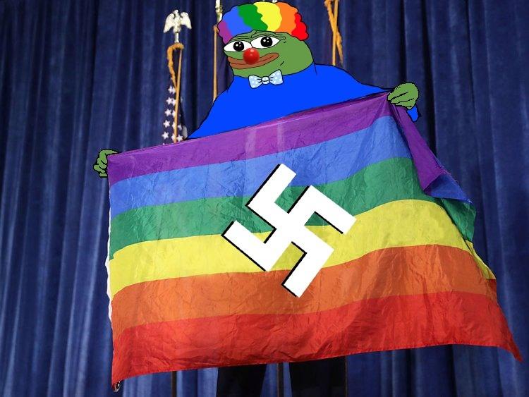 Clown Pepe With Nazi Rainbow Flag Clown Pepe Honk Honk Clown