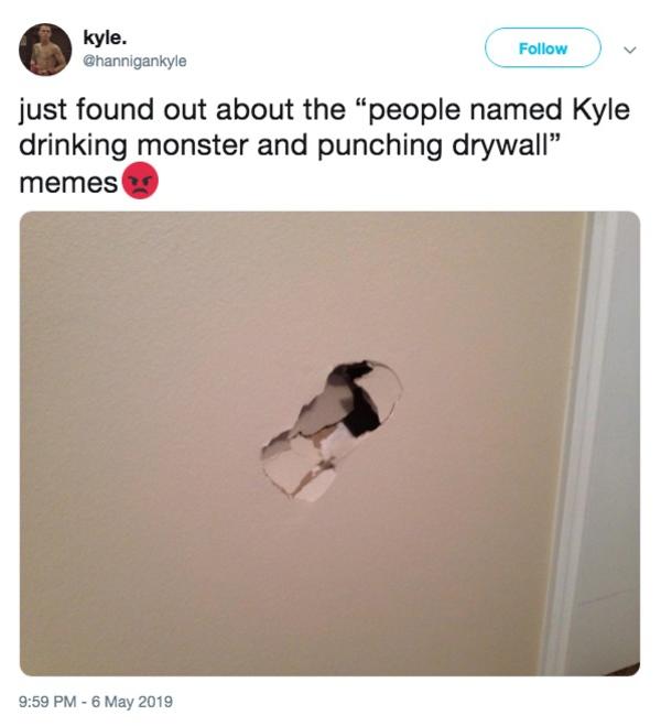 Angry Kyle Punches Drywall Know Your Meme