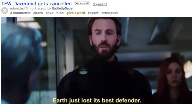 TFW Daredevil gets cancelled | Earth Just Lost Her Best Defender | Know ...