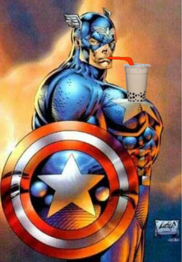 Captain America doing the tapioca challenge | Hands-Free Bubble Tea ...