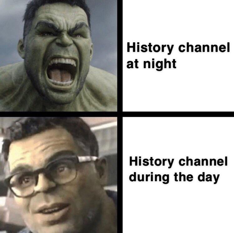 I know the history channel is always kind of insane, but here you go