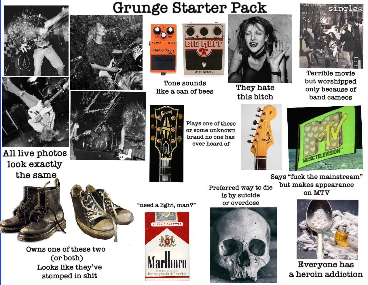 Grunge Starter Pack r/starterpacks Starter Packs Know Your Meme