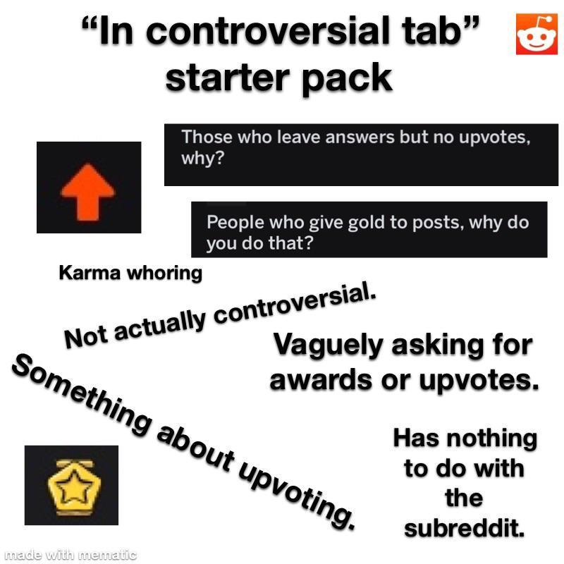 In controversial tabu201d starter pack.  r/starterpacks  Starter 