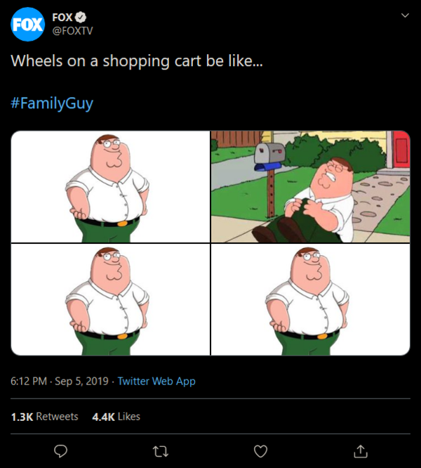 Wheels on a shopping cart be like... FamilyGuy Wheels on a Shopping