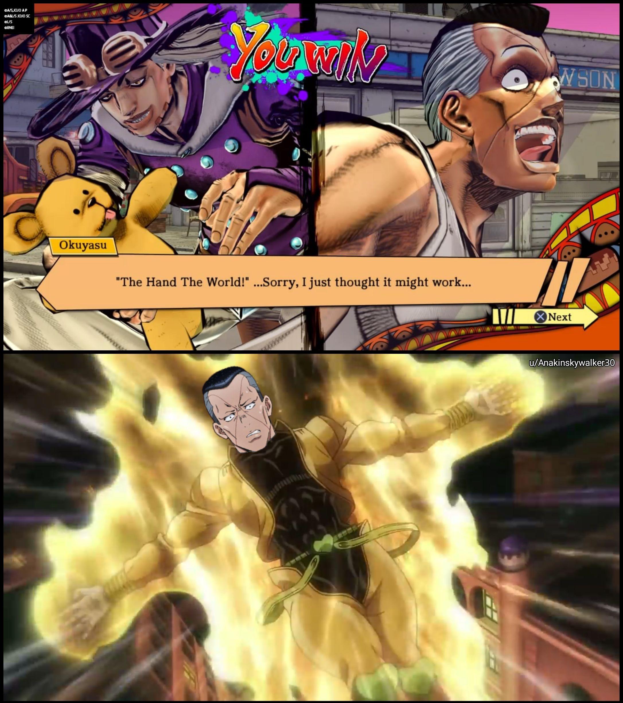 Oi Josuke I M Currently Harassing Jotaro With My New Stand R Shitpostcrusaders Jojo S Bizarre Adventure Know Your Meme Oi Josuke I M Currently Harassing Jotaro With My New Stand R Shitpostcrusaders Jojo S Bizarre Adventure Know Your Meme