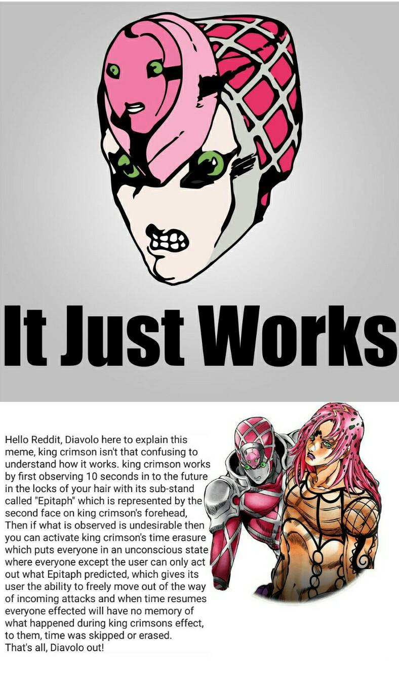 It Doesn T Just Work R Shitpostcrusaders Jojo S Bizarre Adventure Know Your Meme
