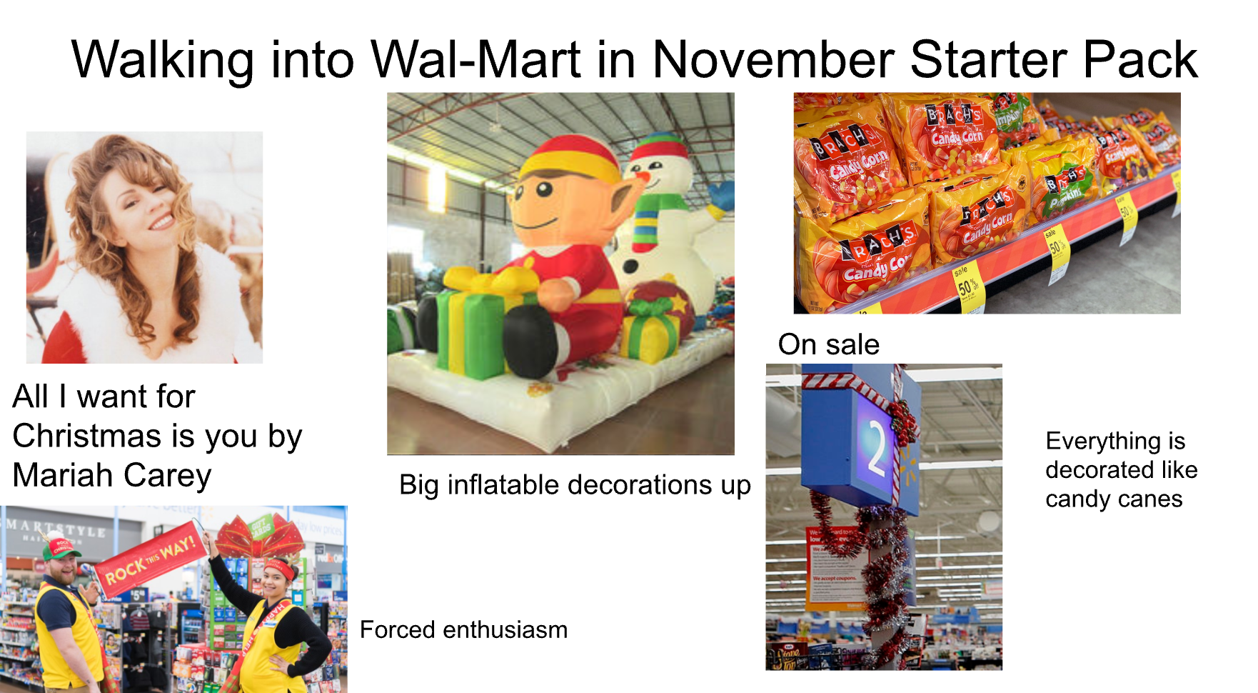 Walking into WalMart in November Starter Pack (I fixed the typo) /r