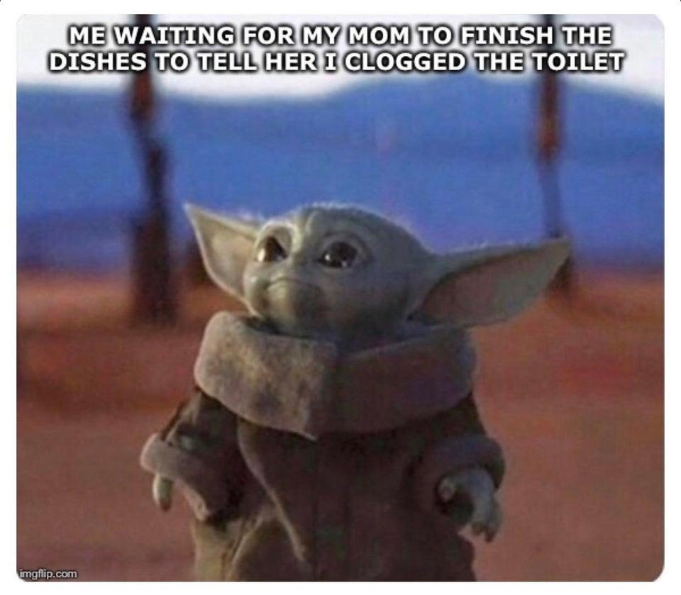 clogged toilet Baby Yoda / Grogu Know Your Meme