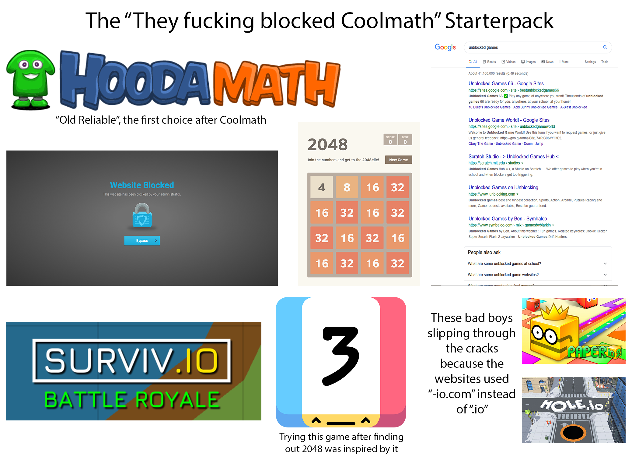 The "They fucking blocked Coolmath" Starterpack | /r/starterpacks | Starter  Packs | Know Your Meme