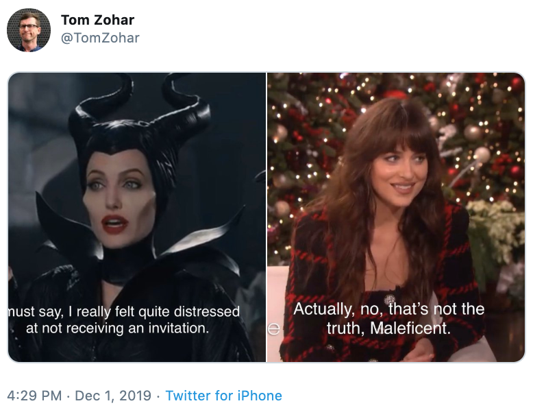 Maleficent Dakota Johnson's Ellen Interview Know Your Meme