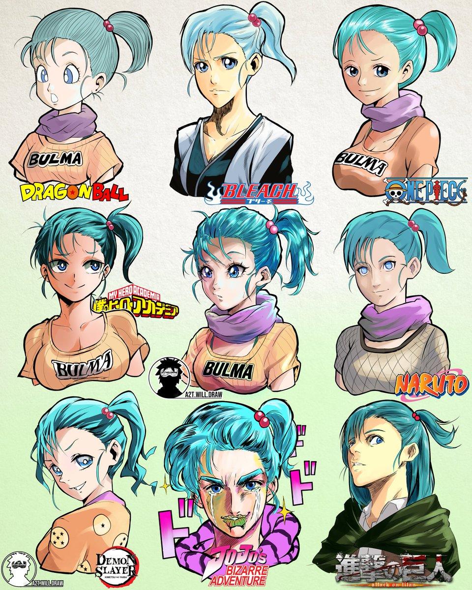 Bulma In 9 Anime Styles Dragon Ball Know Your Meme